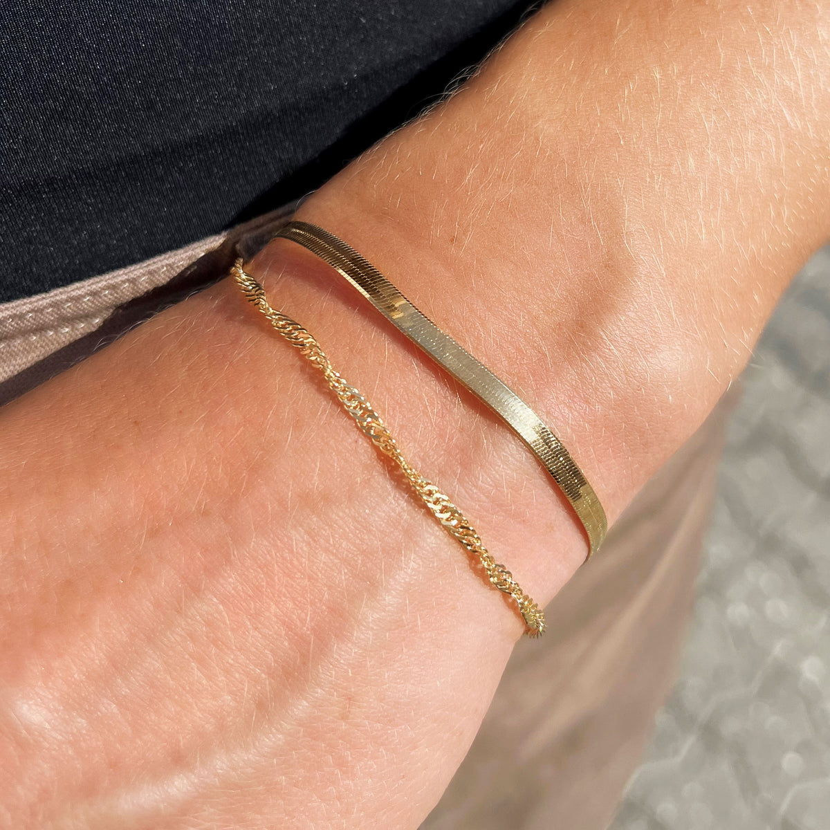 Scrouples - Forgyldt Singapore armbånd - Model: 38192A,M