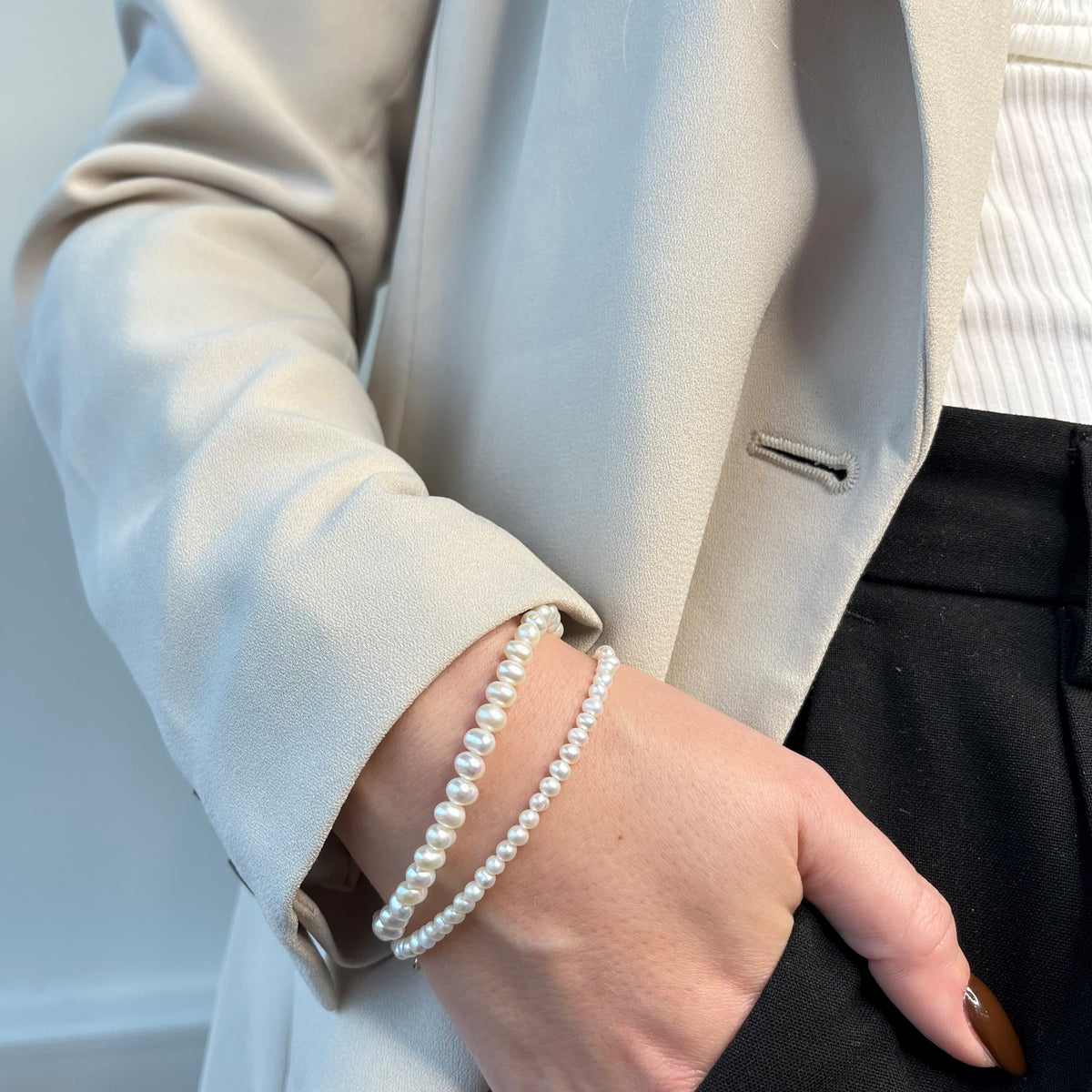 Scrouples - Armbånd, forgyldt sølv med perler - Model: 38322A,M