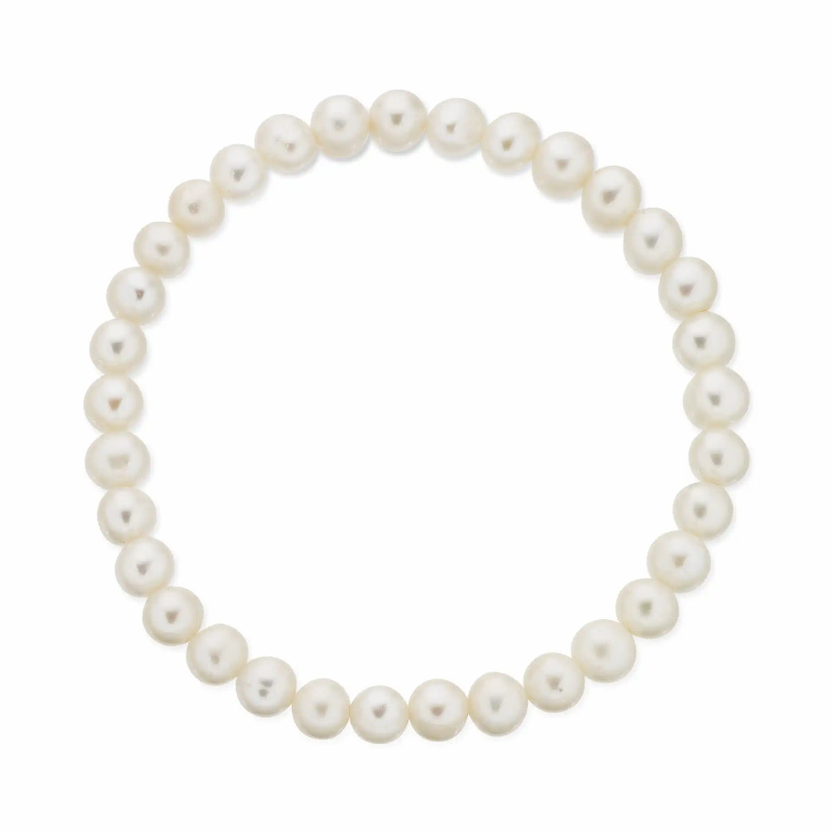 Scrouples - FORCE Herre armbånd hvid ferskvandsperle 6-7 mm 20 cm - Model: 038362A,L