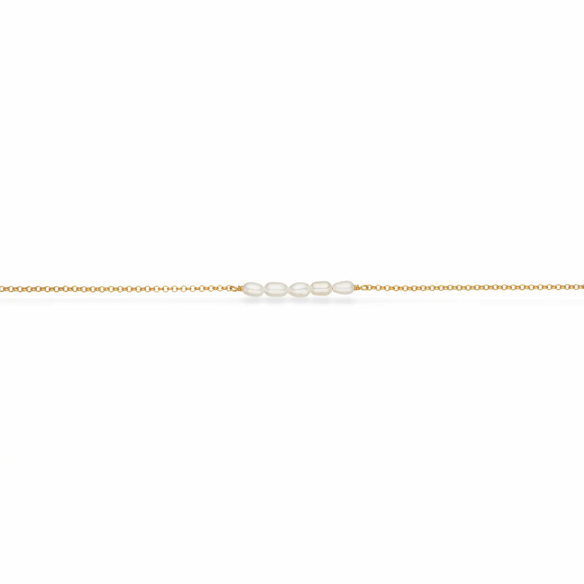 Scrouples - Forgyldt armbånd, med små barokke perler 17+2 cm - Model: 38752A,M