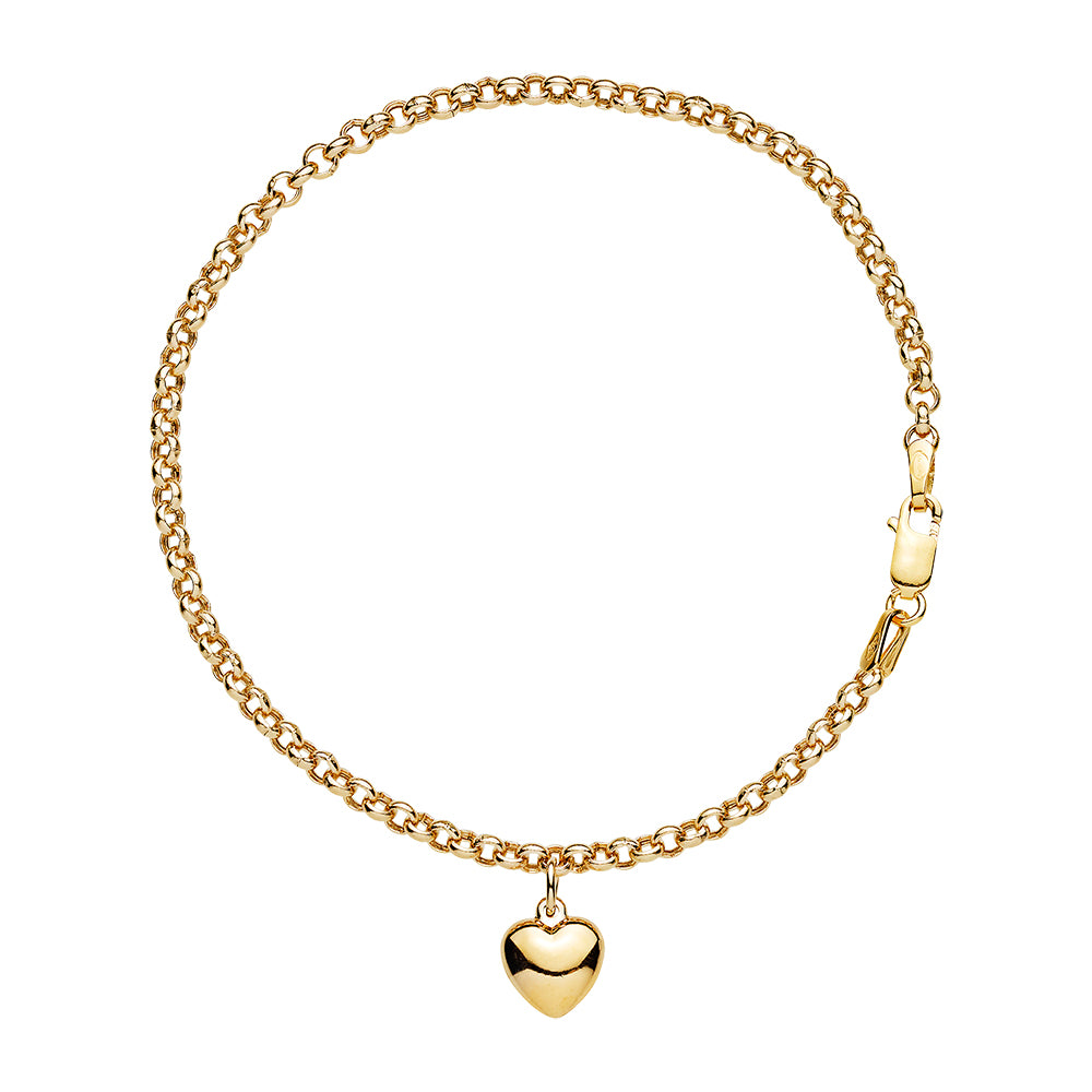 Lund Copenhagen Armbånd ærte med hjerte 18,5cm i 8 kt. guld – model 3971818