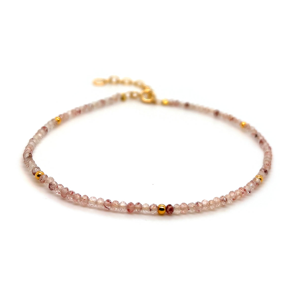 Scrouples - Armbånd, forgyldt sølv med lyserød kvarts - Modelnr: 39802A,M
