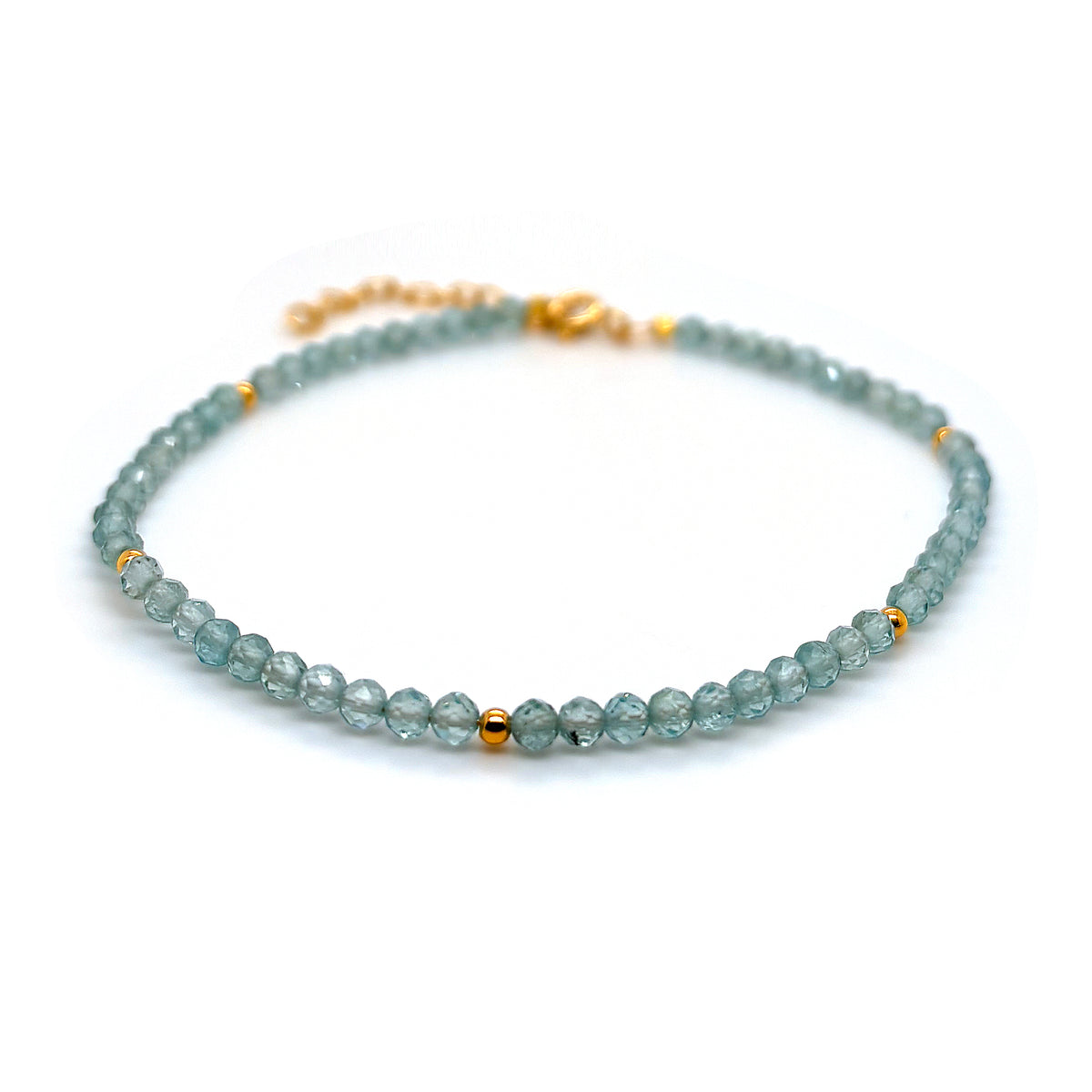Scrouples - Armbånd, forgyldt sølv med lyseblå kvarts - Modelnr: 39832A,M