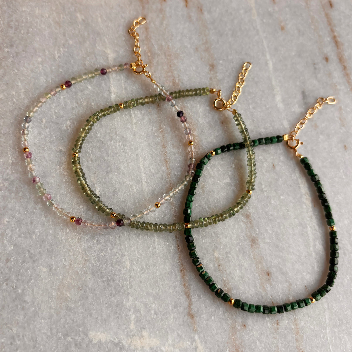 Scrouples - Armbånd, forgyldt sølv med fluorit - Modelnr: 39852A,M