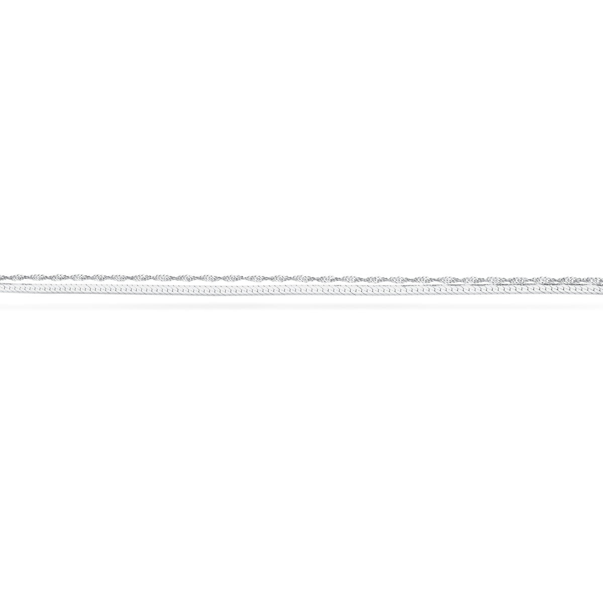 Scrouples -Armbånd db. række singapore/magic sølv rh 17+2 cm- Model: 39962A,M