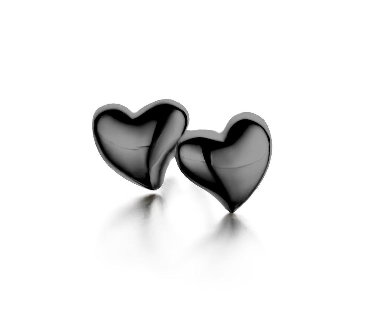 Spirit Icons Heart øreringe i sort rhodineret sølv