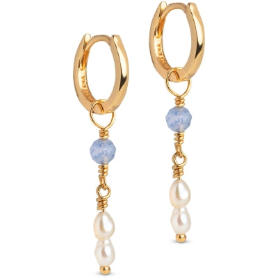 Enamel- Earrings,hoops liva blå - Model: E438G