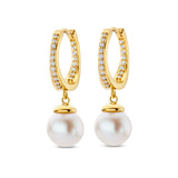 SPIRIT ICONS - MALIBU PEARL Hoops/creoler i forgyldt sølv - Model: 42042