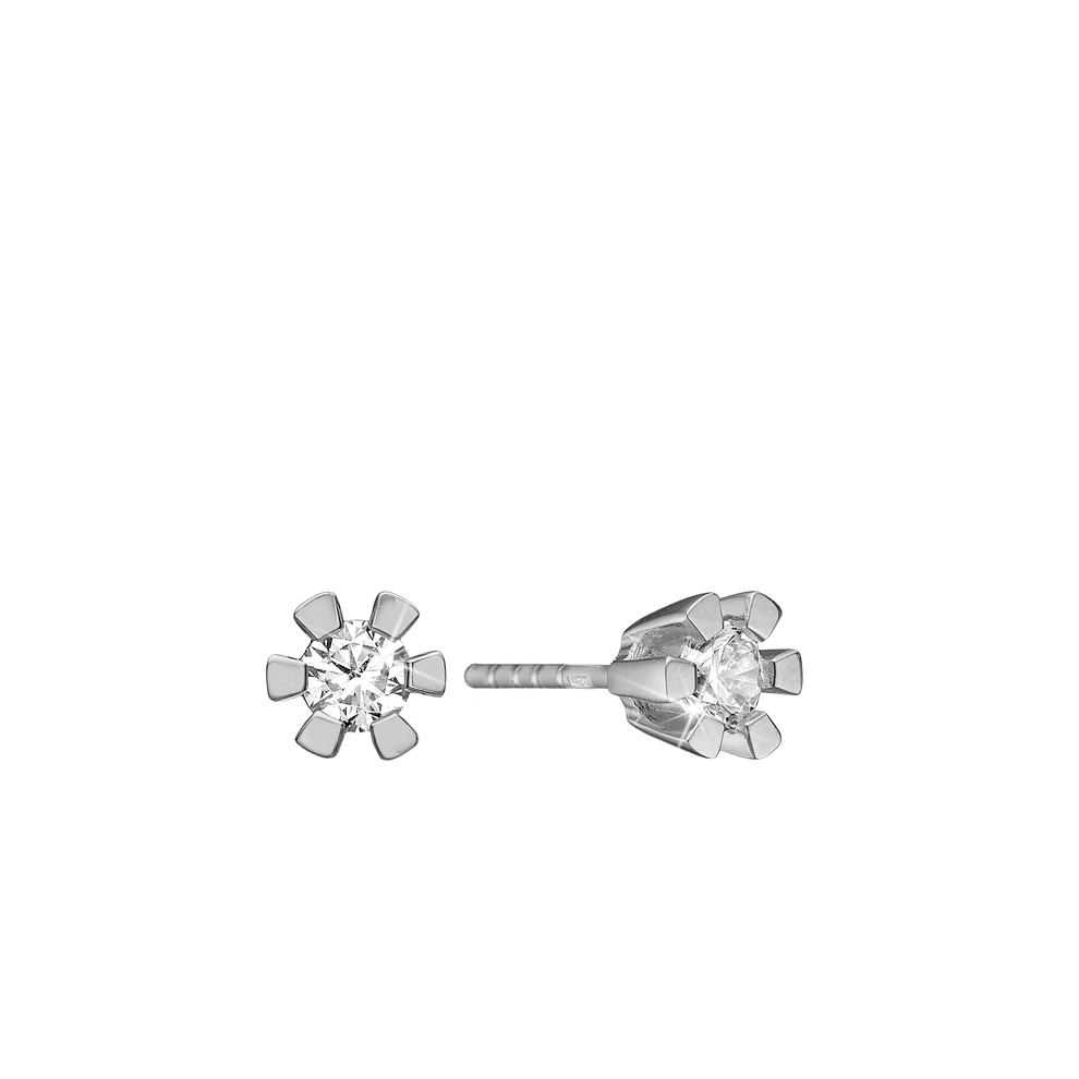 Aagaard - ETERNITY 14KT HVIDGULD ØRESTIK 2X0,40CT WSI 6/GRAB