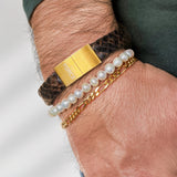 Scrouples - Armbånd, herre, forgyldt sølv, figaro - Model: 45122,21FG