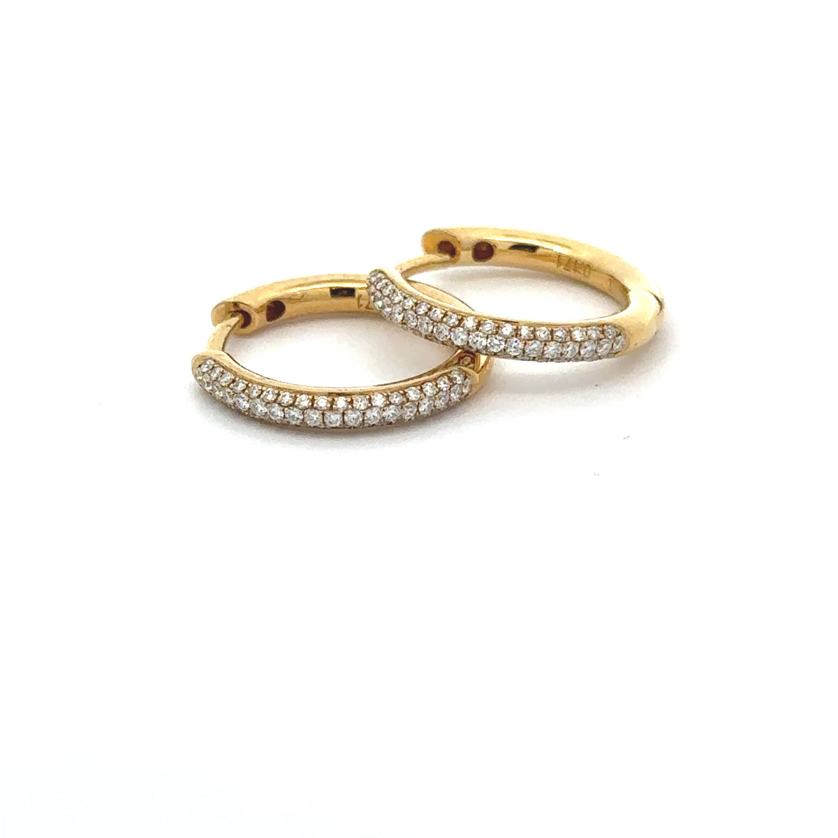18 kt. guld klap creol med diamant 0,34ct w/si - Model: 10-22154