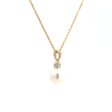 14 kt. diamant perle vedhæng m. 0,05ct w/si - Model: 20-22150