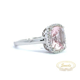 Amore - 14 kt. Diamant guld ring med pink morganit og diamant 0,10ct w/si - Model: 40-22592