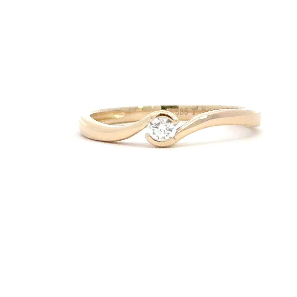 14 kt. guld diamantring med diamant, 0,09ct tw/si - Model: 40-22632