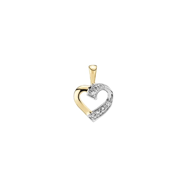 Lund of Copenhagen - 14 kt . Vedhæng, hjerte med diamanter - Modelnr.: 5081331-0,028