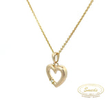 14 kt. Guld hjerte vedhæng med diamant 0,02ct tw/si - Model: 20-22122