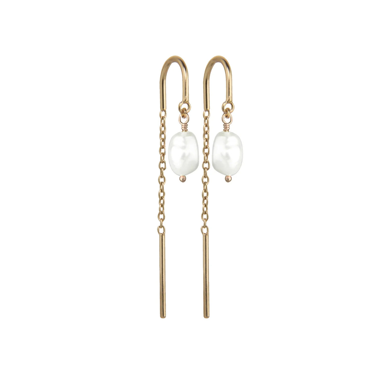 Jeberg Jewellery - Forgyldt - BAROQUE Pearl ørekæde - Model: 52040