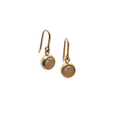 Heiring - Forgyldt sølv ørehænger med 6mm peach månesten - Model: 53-5-62OH-FG