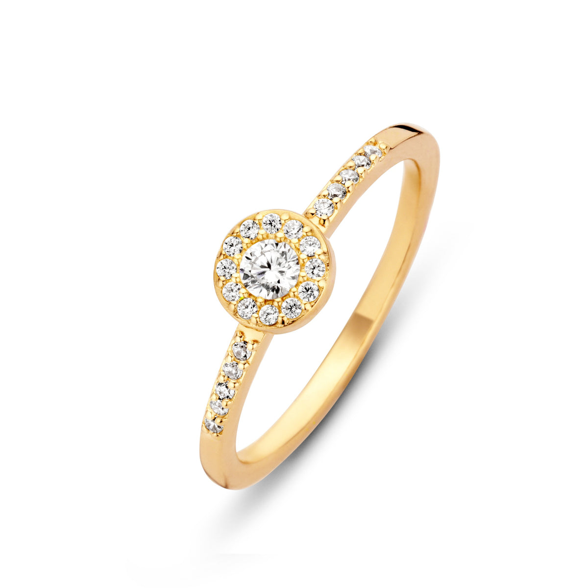 Spirit Icons Luxury ring m. Zirkonia sten i forgyldt sølv