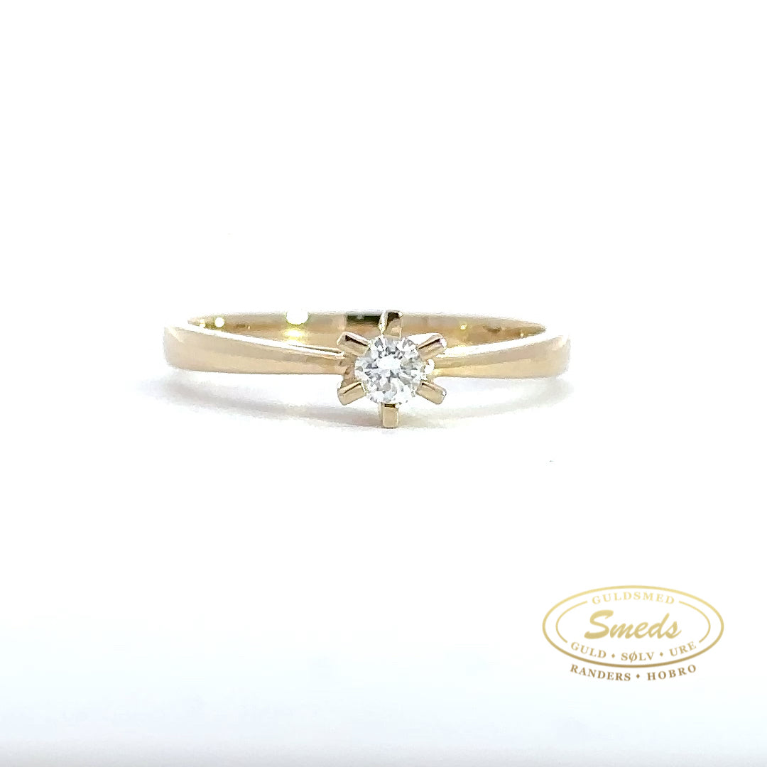 Amore - 14 kt. Guldring med diamant 0,15ct tw/si - Model: 40-22584