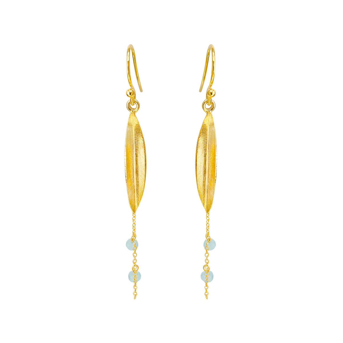 Susanne Friis Bjørner - Forgyldt Sølv ørebøjle med Amazonite - Model: 5721-2-137