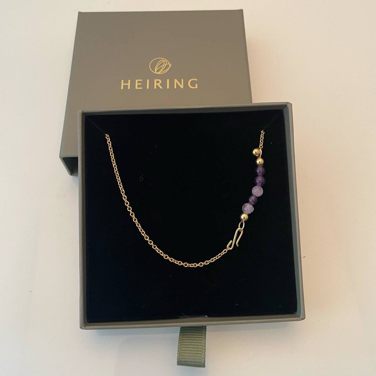 Heiring Multi halskæde med Mix ametyst top