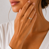 14kt guldring med en diamant, 0,035 tw/si
