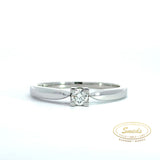 14 karat hvidgulds solitaire ring