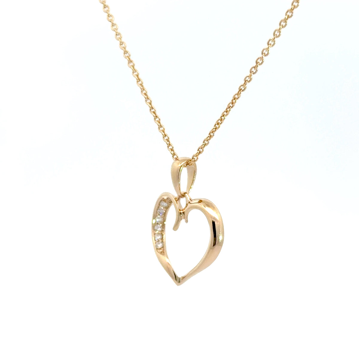 14KT. Diamant Hjerte Vedhæng, 0,073ct TW/SI - Model: 20-22151