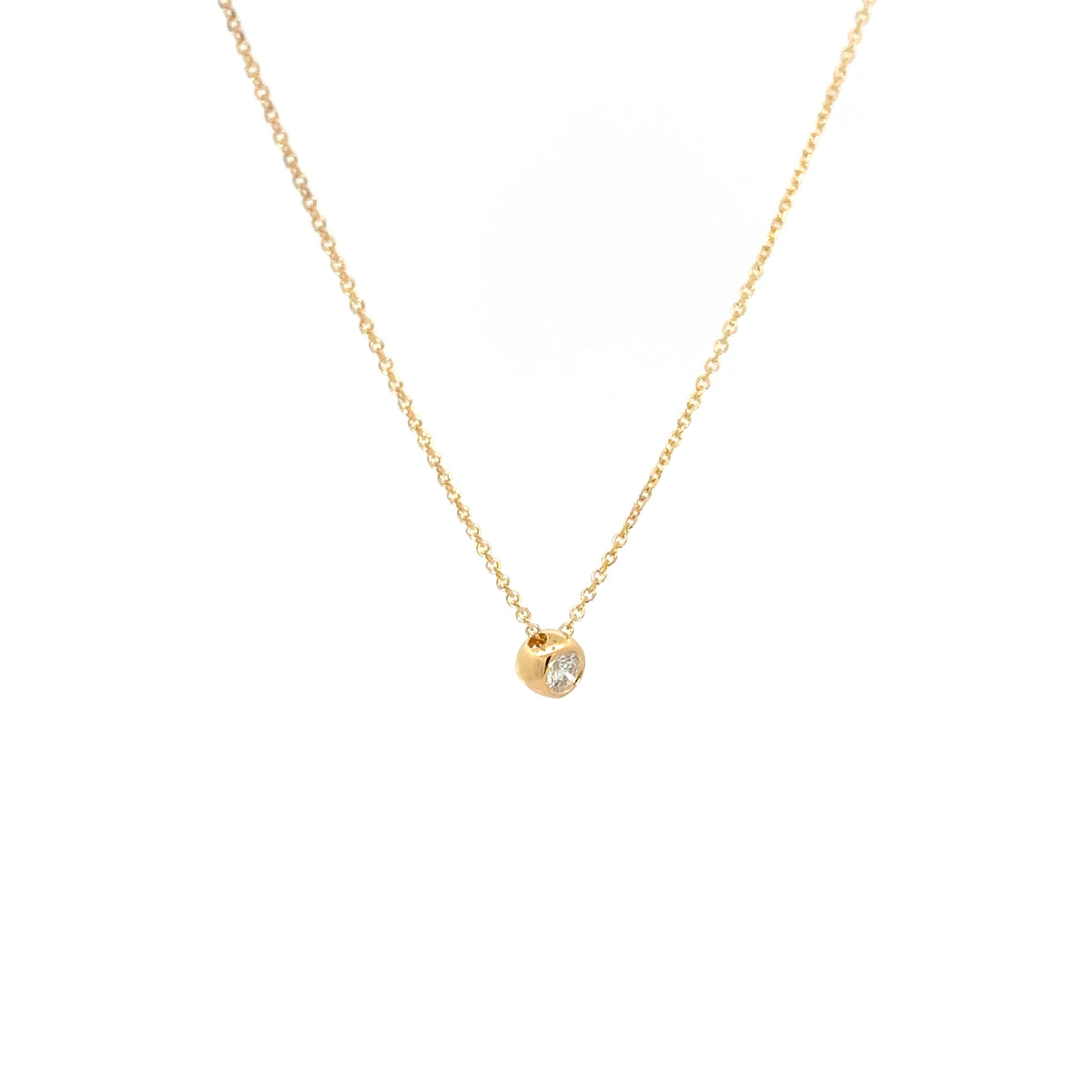 14 kt. Guldhalskæde med diamant vedhæng - med 0,05ct tw/si brillant - Model: 20-22165