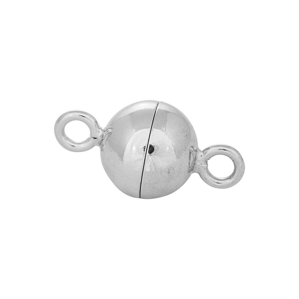 Siersbøl Rhod. Sølv magnet perlelås 8mm blank