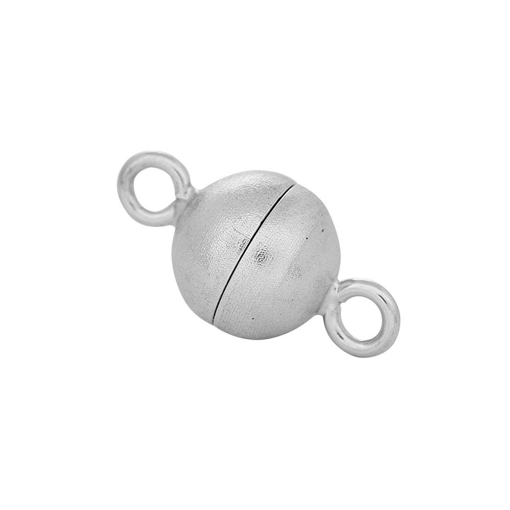 Siersbøl Rhod. Sølv magnet perlelås 8mm mat