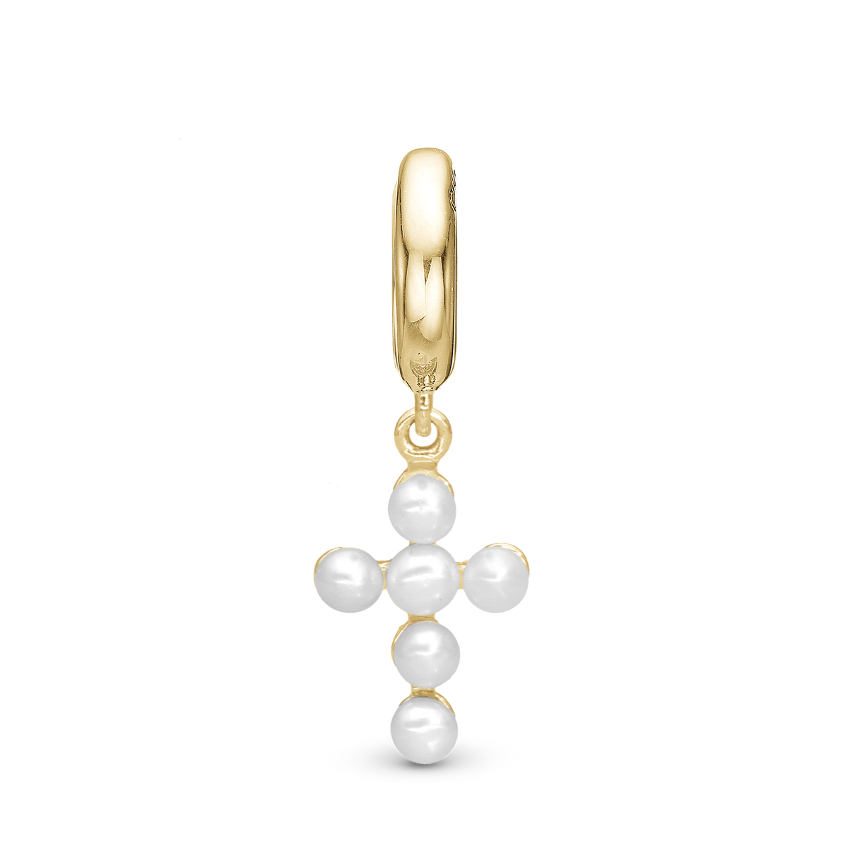 Christina Pearl cross charm i forgyldt sølv – model 610-G145