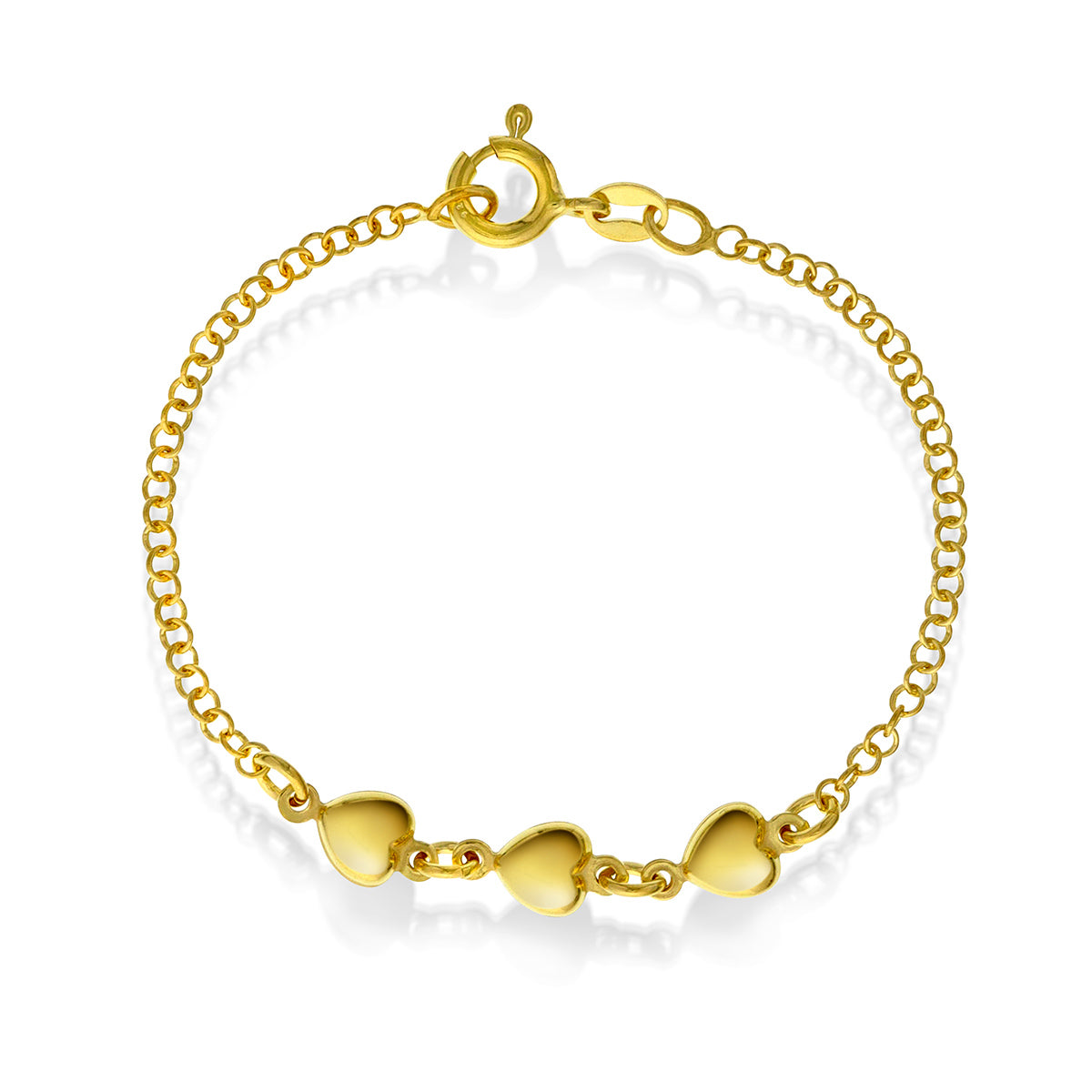 Pia & Per - Armbånd i forgyldt sølv med hjerter - Model: 62141