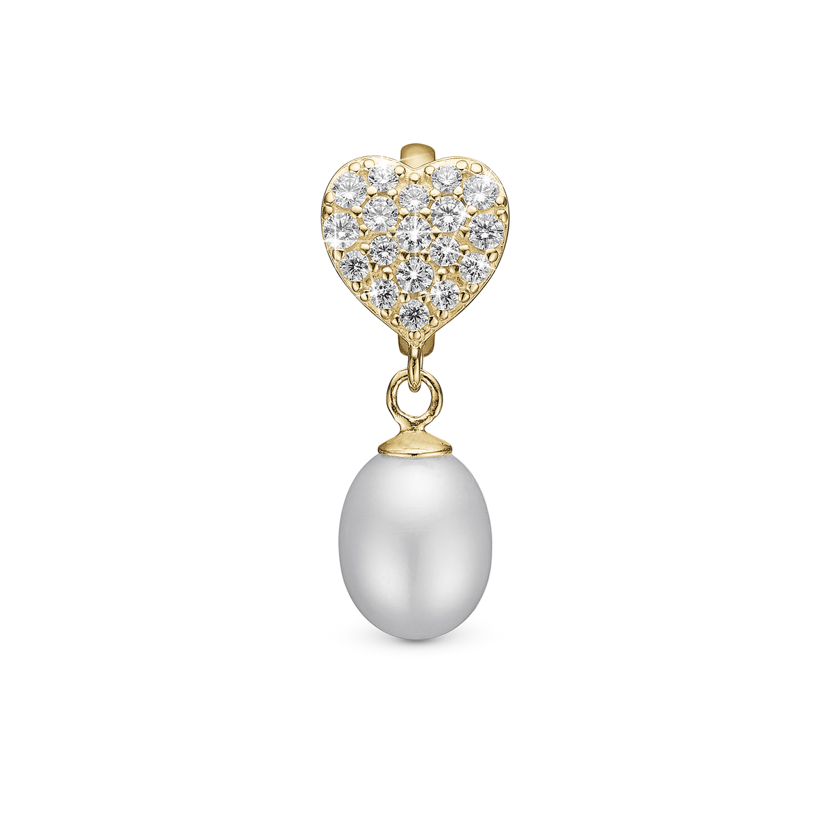 Christina Sparkling Heart hænger-charm 4 mm i forgyldt sølv – model 623-G321