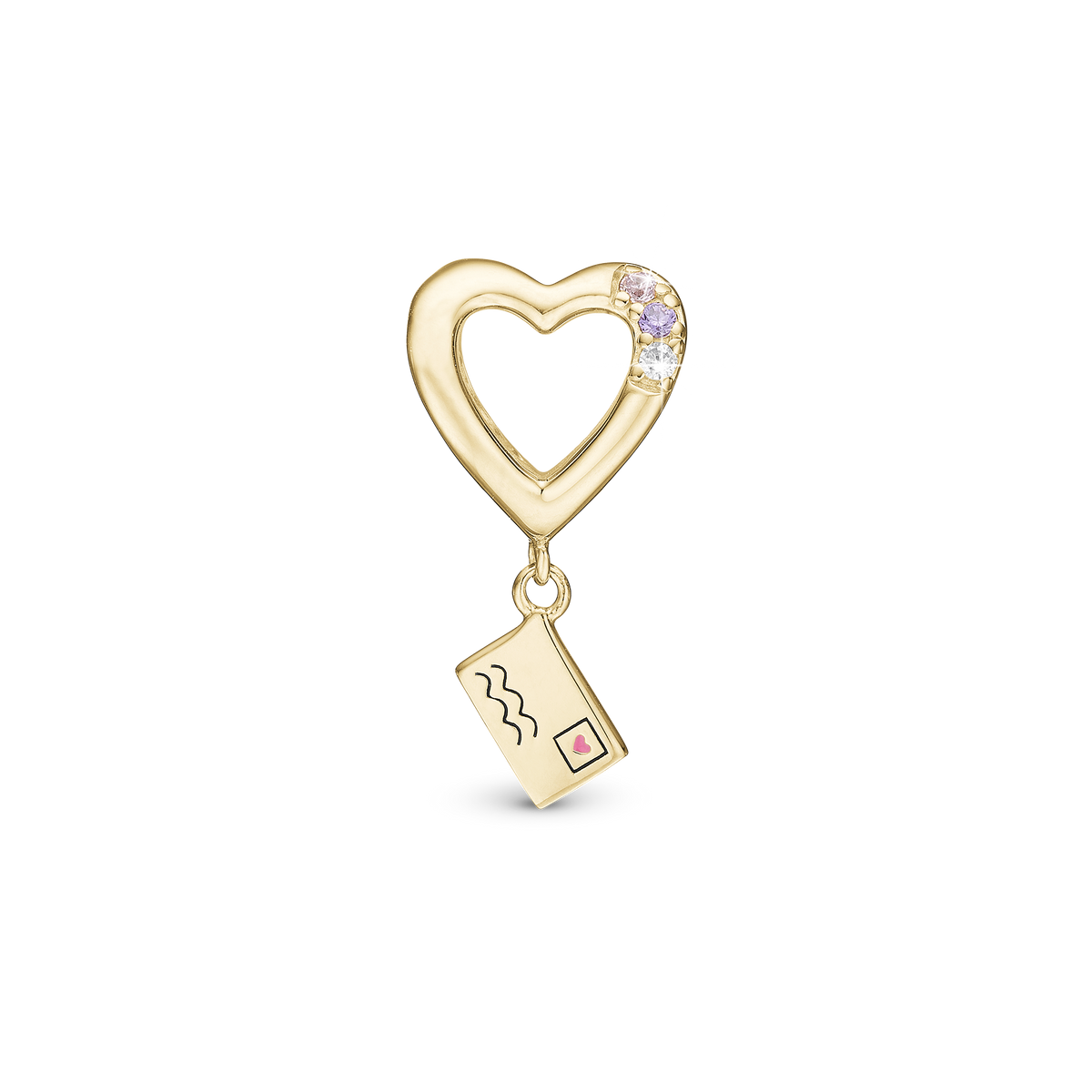 Christina A Love Letter charm 4 mm i forgyldt sølv – model 623-G322