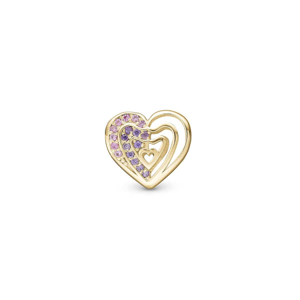 Christina Rainbow Kiss charm 4 mm i forgyldt sølv – model 623-G332