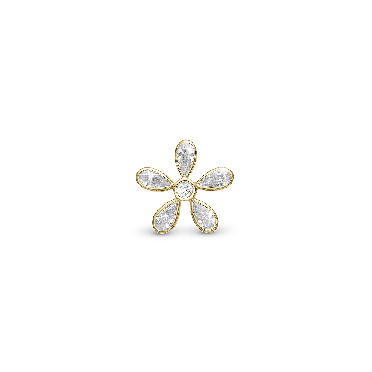 Christina Magical White Flower charm 4 mm i forgyldt sølv – model 623-G333