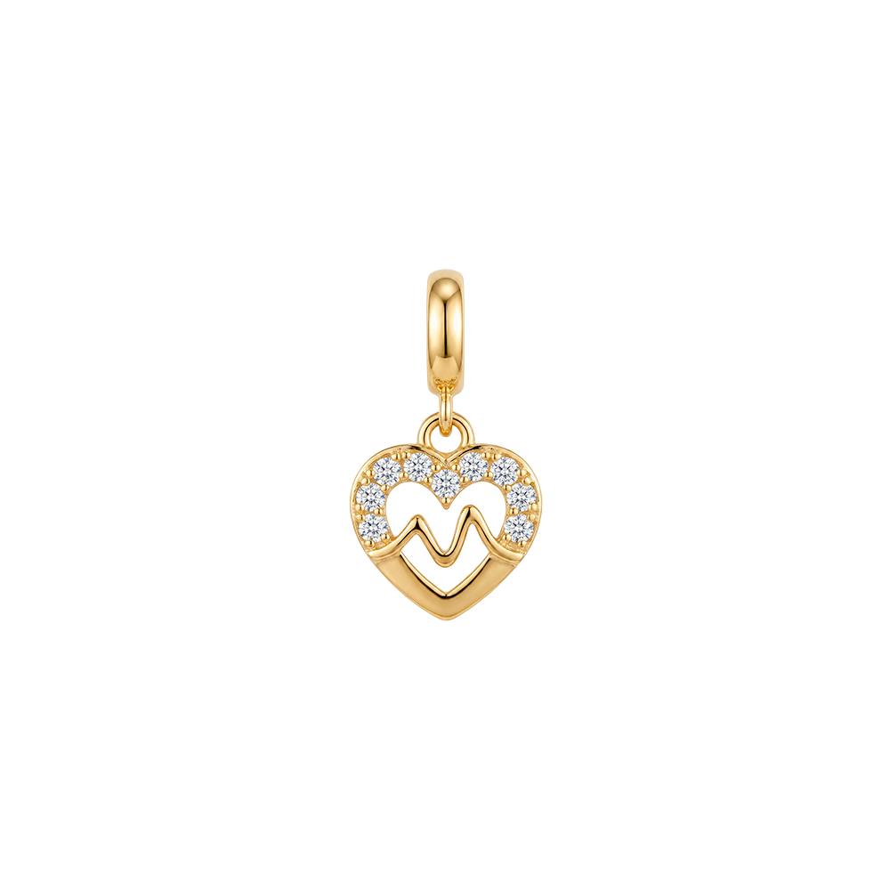 Christina Jewelry - Beating Heart charm 4 mm, forgyldt sølv - Model: 623-G395