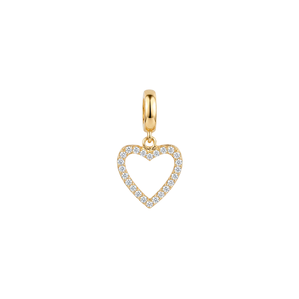 Christina Jewelry - Shimmery Heart charm 4 mm, forgyldt sølv - Model: 623-G400