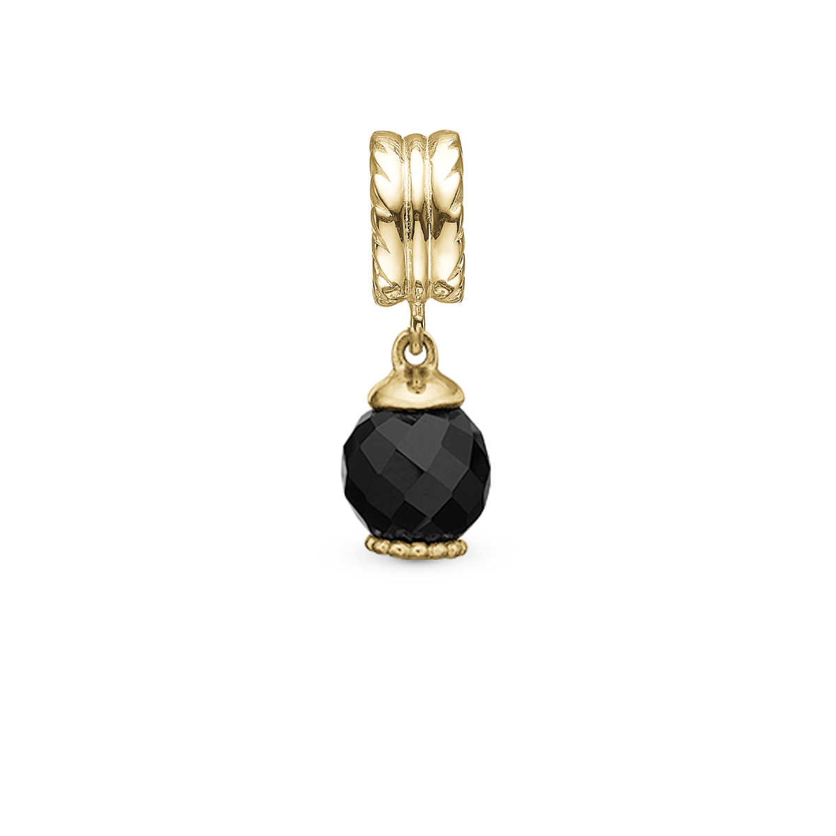 Christina Big Moving Onyx hænger-charm 4 mm i forgyldt sølv – model 623-G91