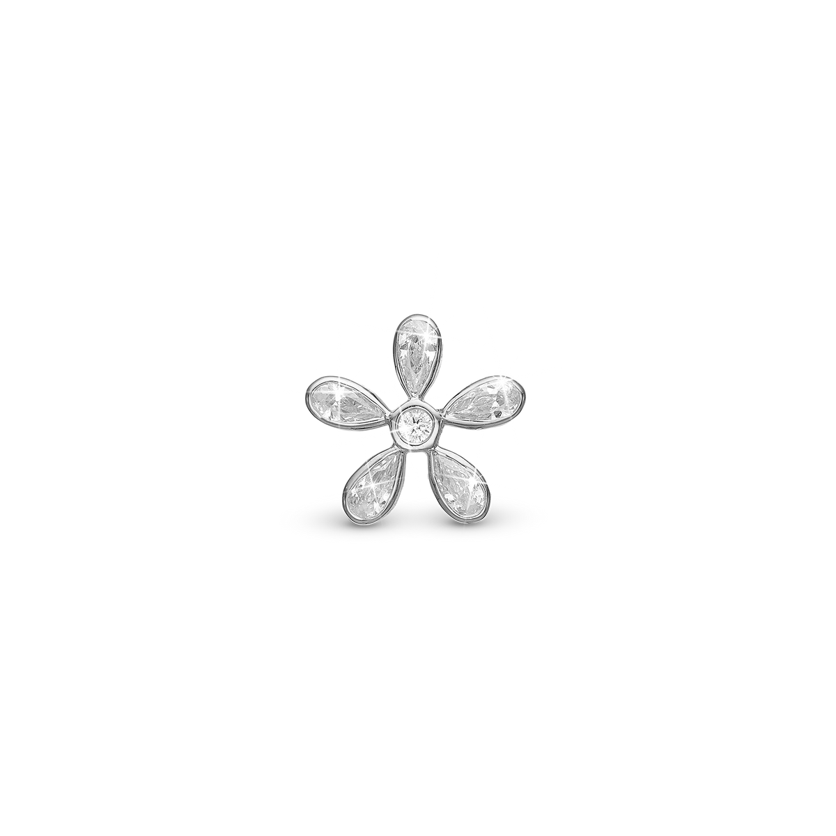 Christina Magical white Flower charm 4 mm i sølv – model 623-S333