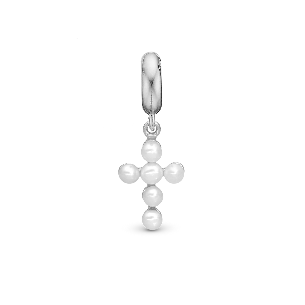 Christina Pearl cross hænger-charm 4 mm i sølv – model 623-S369