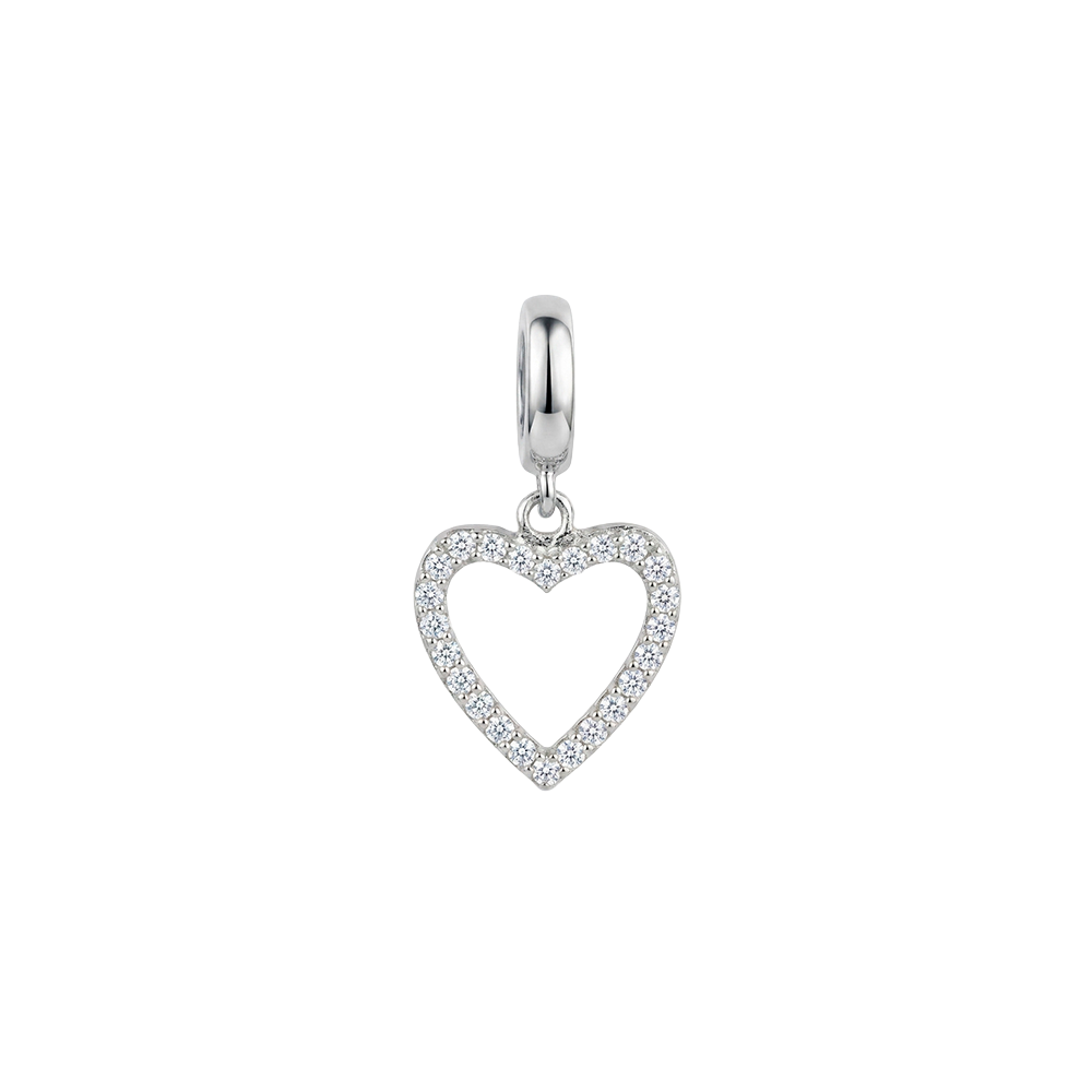 Christina Jewelry - Shimmery Heart charm 4 mm, sølv - Model: 623-S400