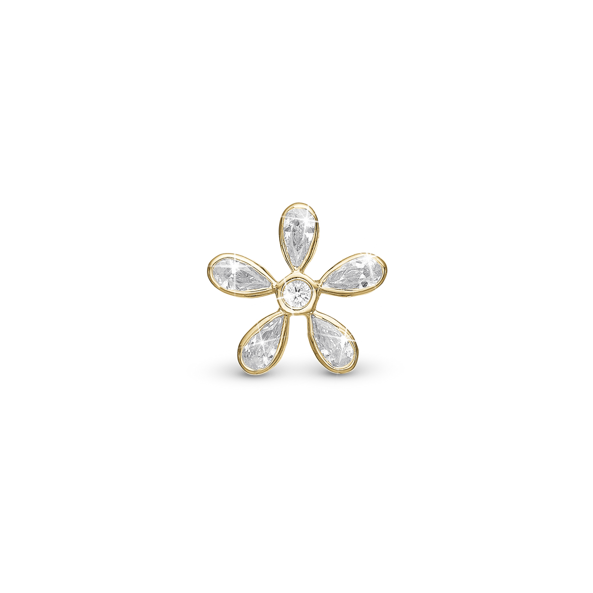 Christina Magic Flower white charm i forgyldt sølv – model 630-G270