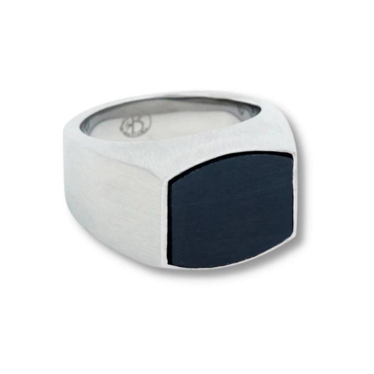 By Billgren - Herre ring, stål med sort plade - Model: 5609