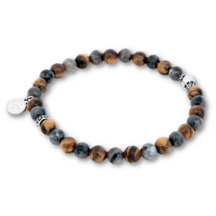 By Billgren - Herre stenarmbånd i brune og grå sten (Bruce) - Modelnr.: 8139