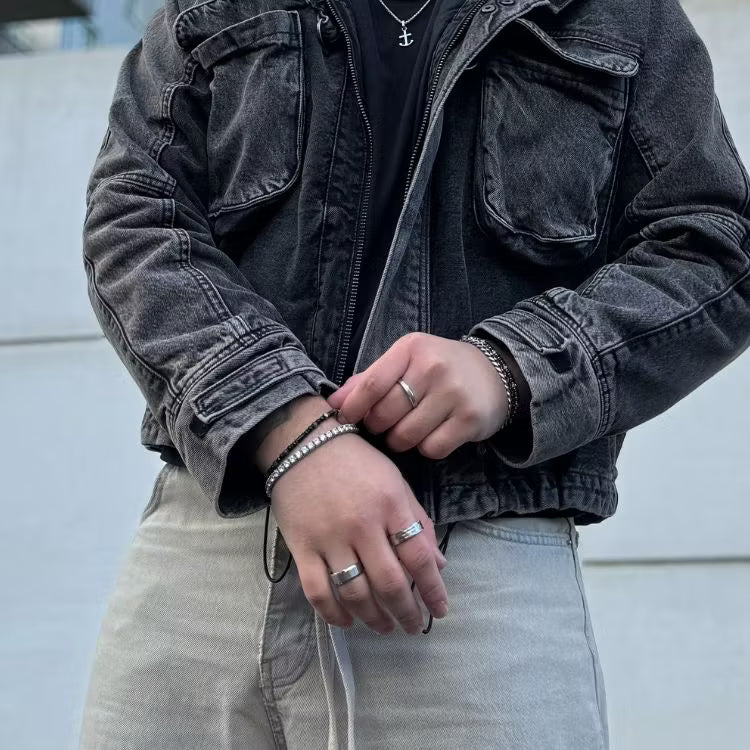By Billgren - Herrearmbånd i rustfri stål med onyx og hæmatit (Sam) - Modelnr.: 8443