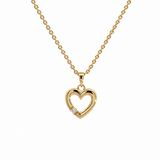 14 kt. Guld hjerte vedhæng med diamant 0,02ct tw/si - Model: 20-22122