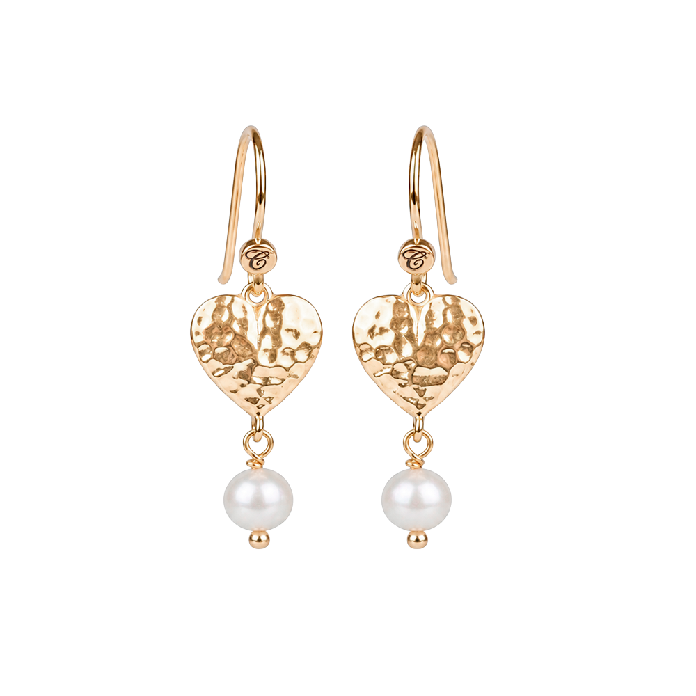 Christina Jewelry - Special Heart ørehængere, forgyldt sølv - Model: 670-G107